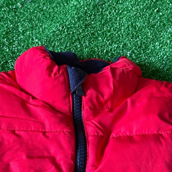GAP Kids Modern Red Puffer Zipper Iconic Logo Sleeveless Jacket Vest Size XS 4-5 - Picture 7 of 15